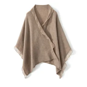 100% Pure Cashmere Thin Warm Solid color Fringed Knitted Shawl Scarf