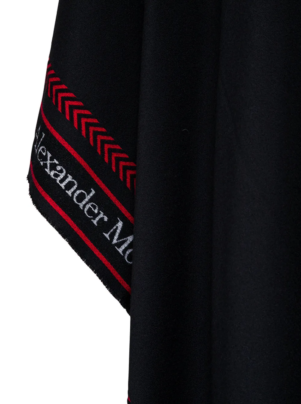 Alexander McQueen Logo Detailed Fringed Cape