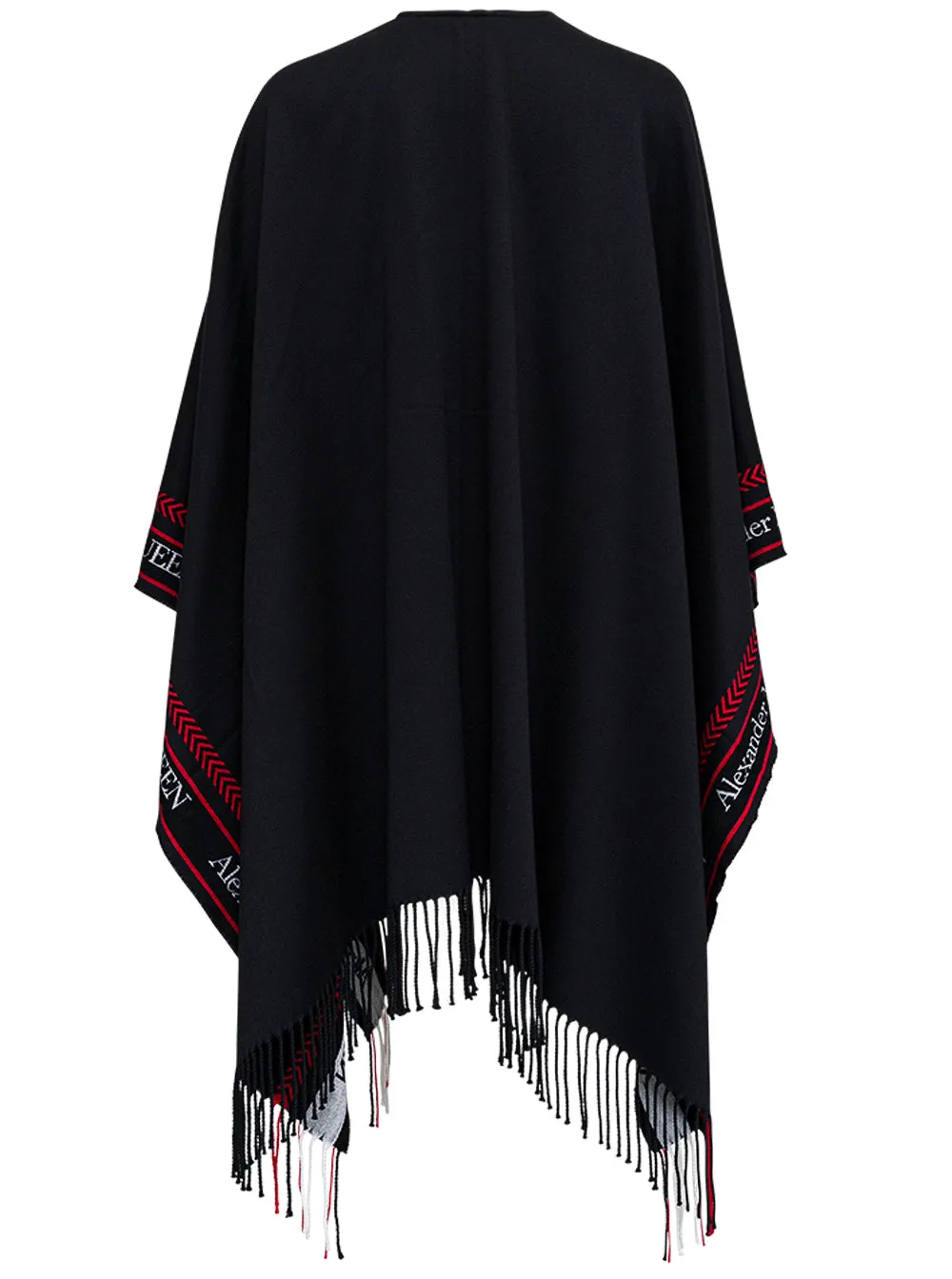 Alexander McQueen Logo Detailed Fringed Cape