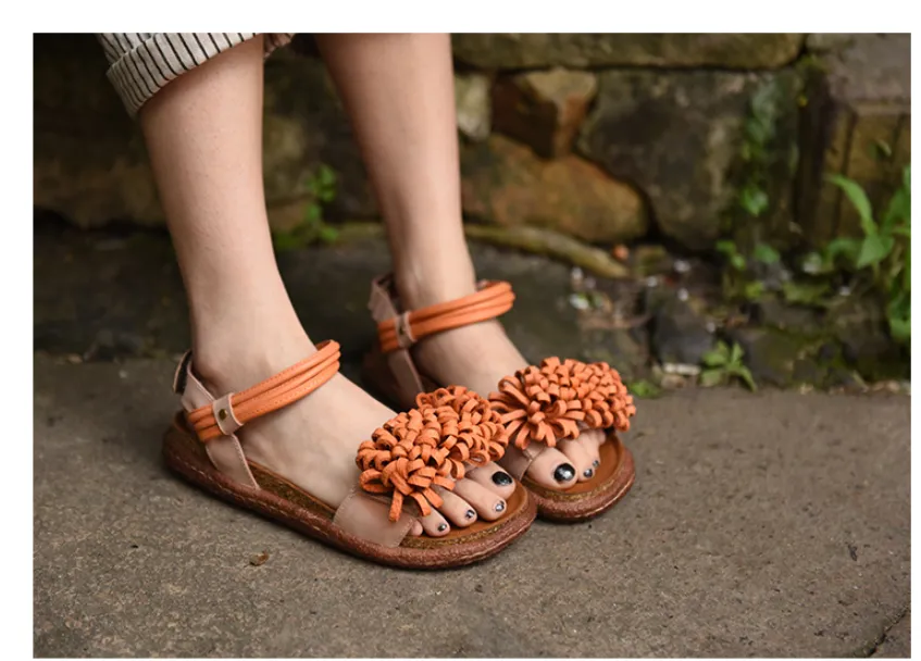 ARTMU WIDE FIT EMBELLISHED FLAT SANDALS IN LEATHER