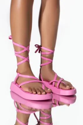 AZALEA WANG CATCHING FLIGHTS FLATFORM SANDAL IN PINK