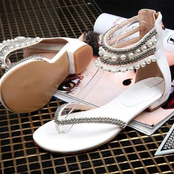 Behemian Summer Ankle Straps Fashion New Beaded Sandals Women's Shoes