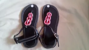 Black beaded with buckles masaai/maasai leather sandals