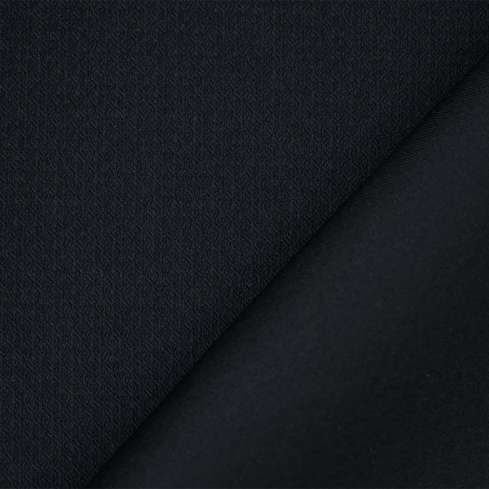 Black Polyester Dobby Woven Bonded Layer Stretch Spandex Jacketing Fabric