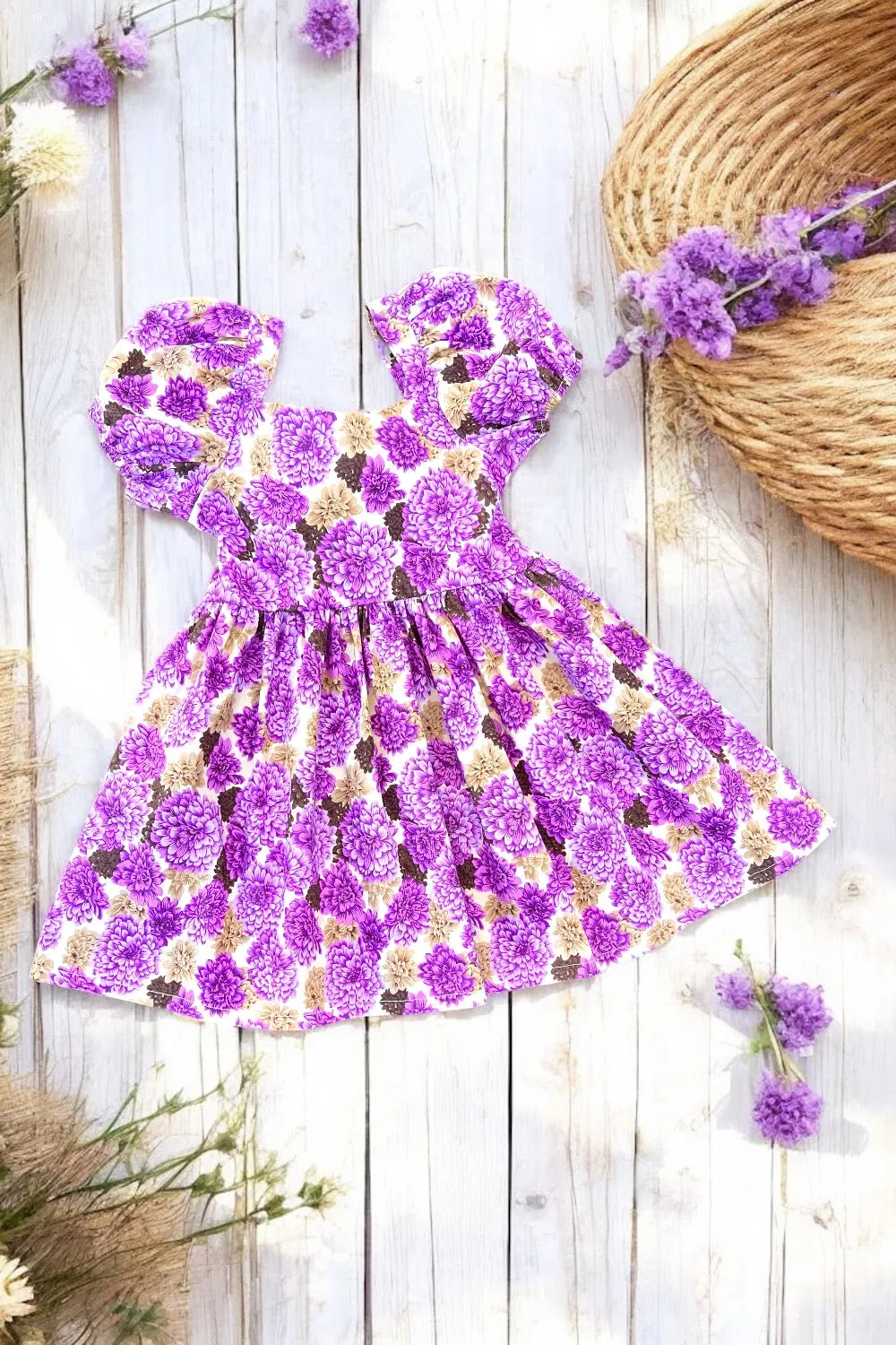 Bow Back Dress | Hydrangea Haven | OOAK ~ Sz 5