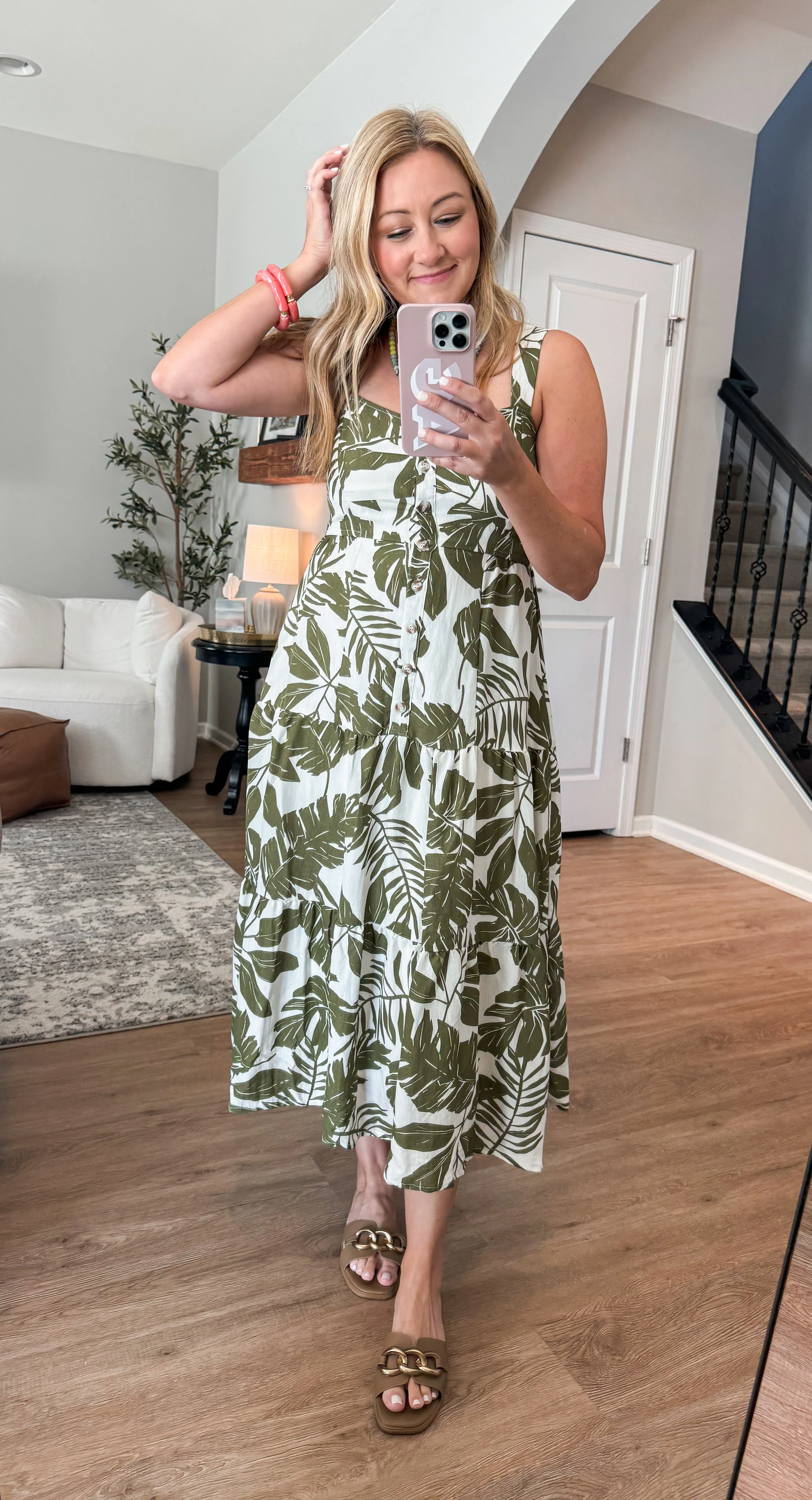 Breezy Palm Leafy Sundress