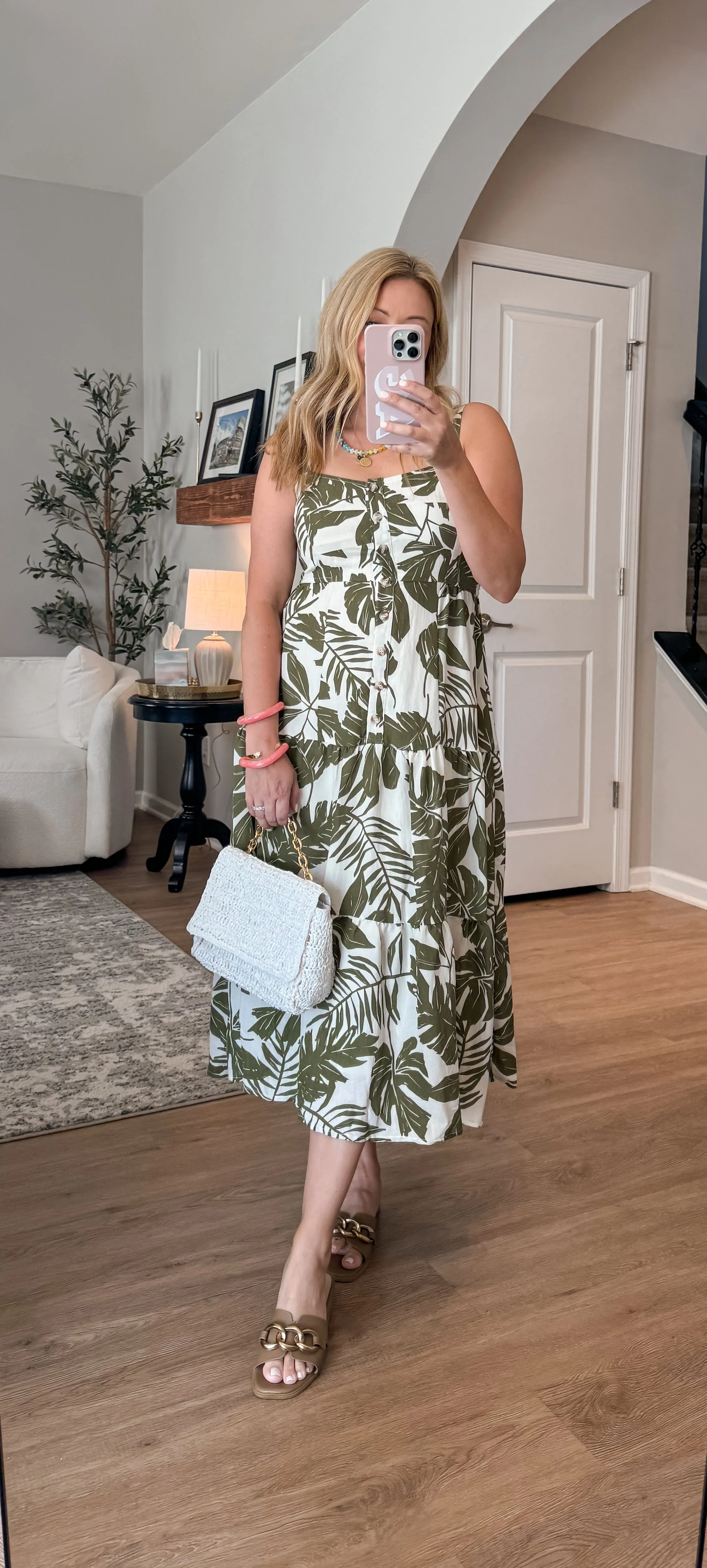 Breezy Palm Leafy Sundress