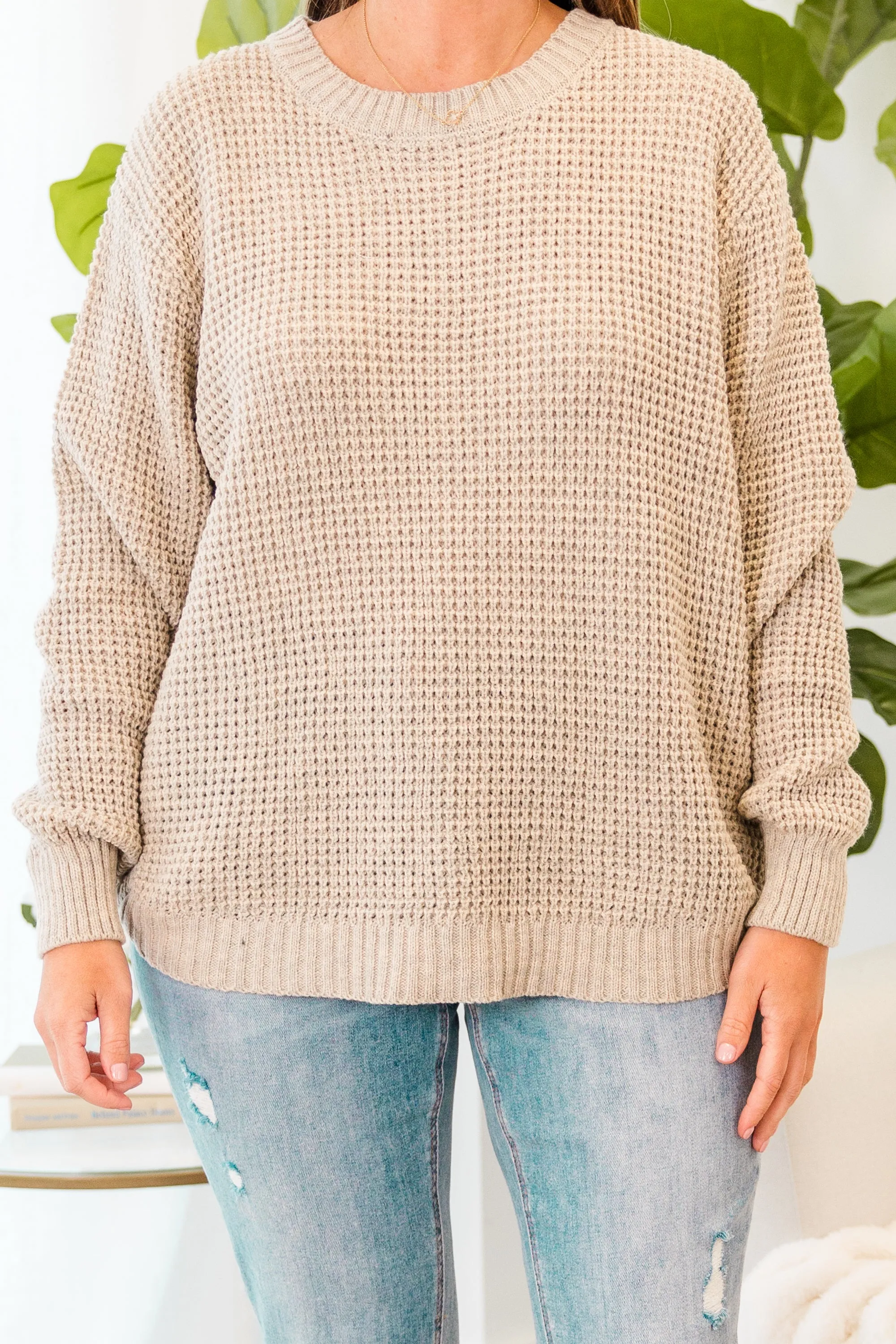 Breezy Weather Sweater, Heather Beige