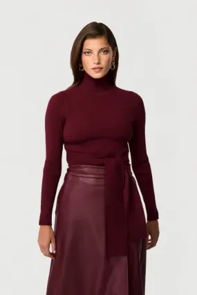 Brielle Tie-front Long Sleeve Turtleneck