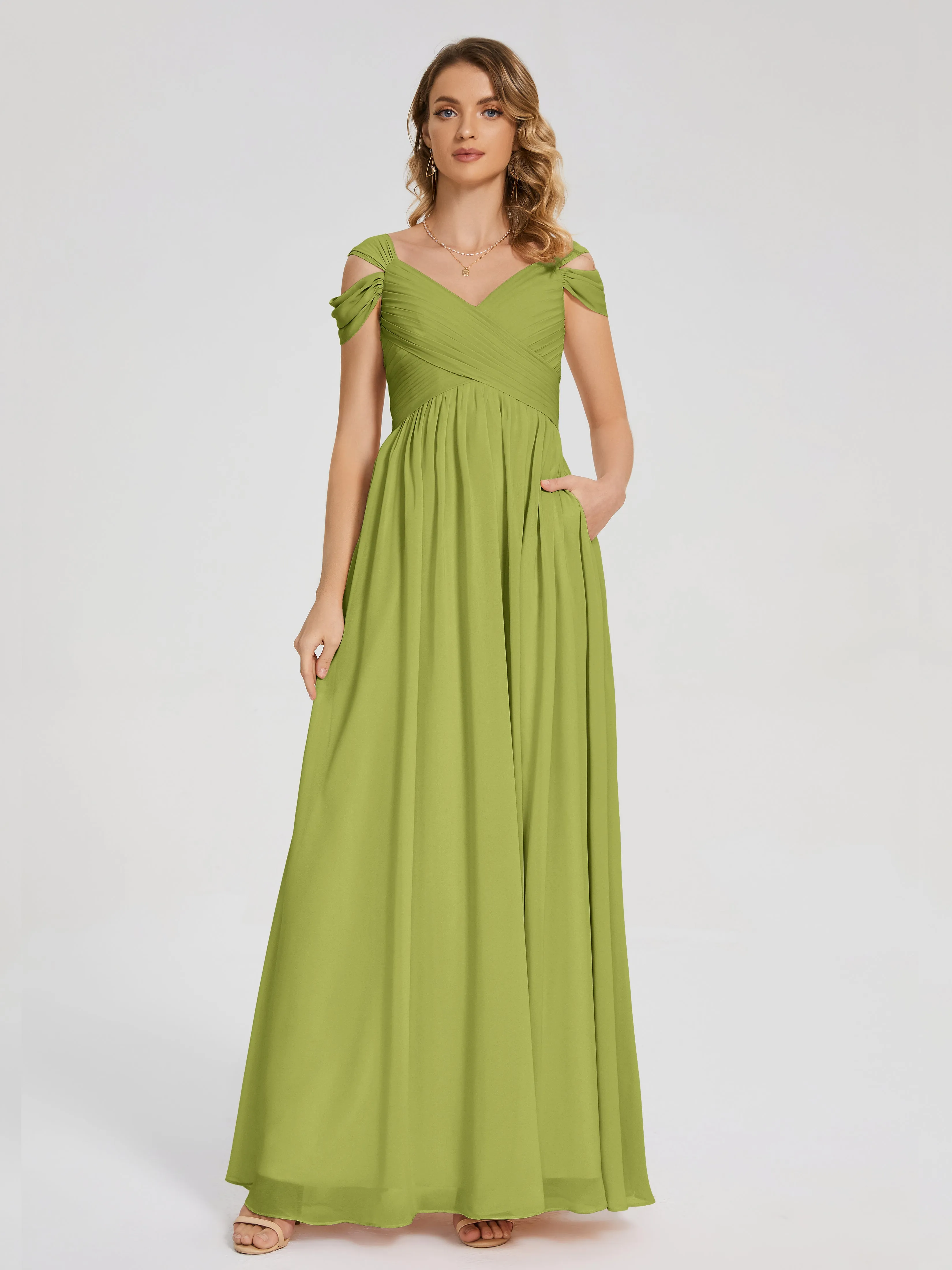 Clover Bridesmaid Dress Charlee Flowy Split Chiffon Bridesmaid Dresses