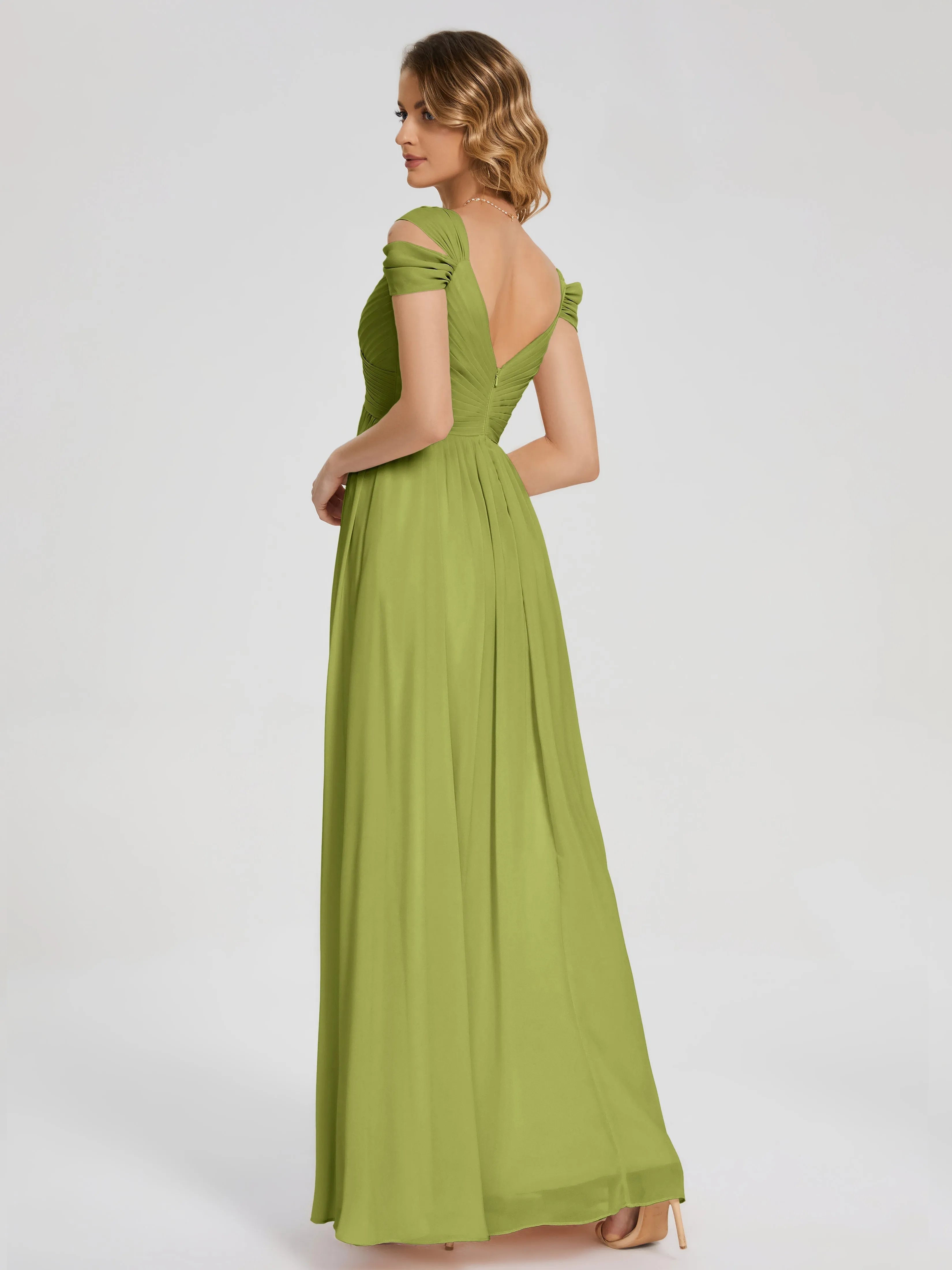 Clover Bridesmaid Dress Charlee Flowy Split Chiffon Bridesmaid Dresses