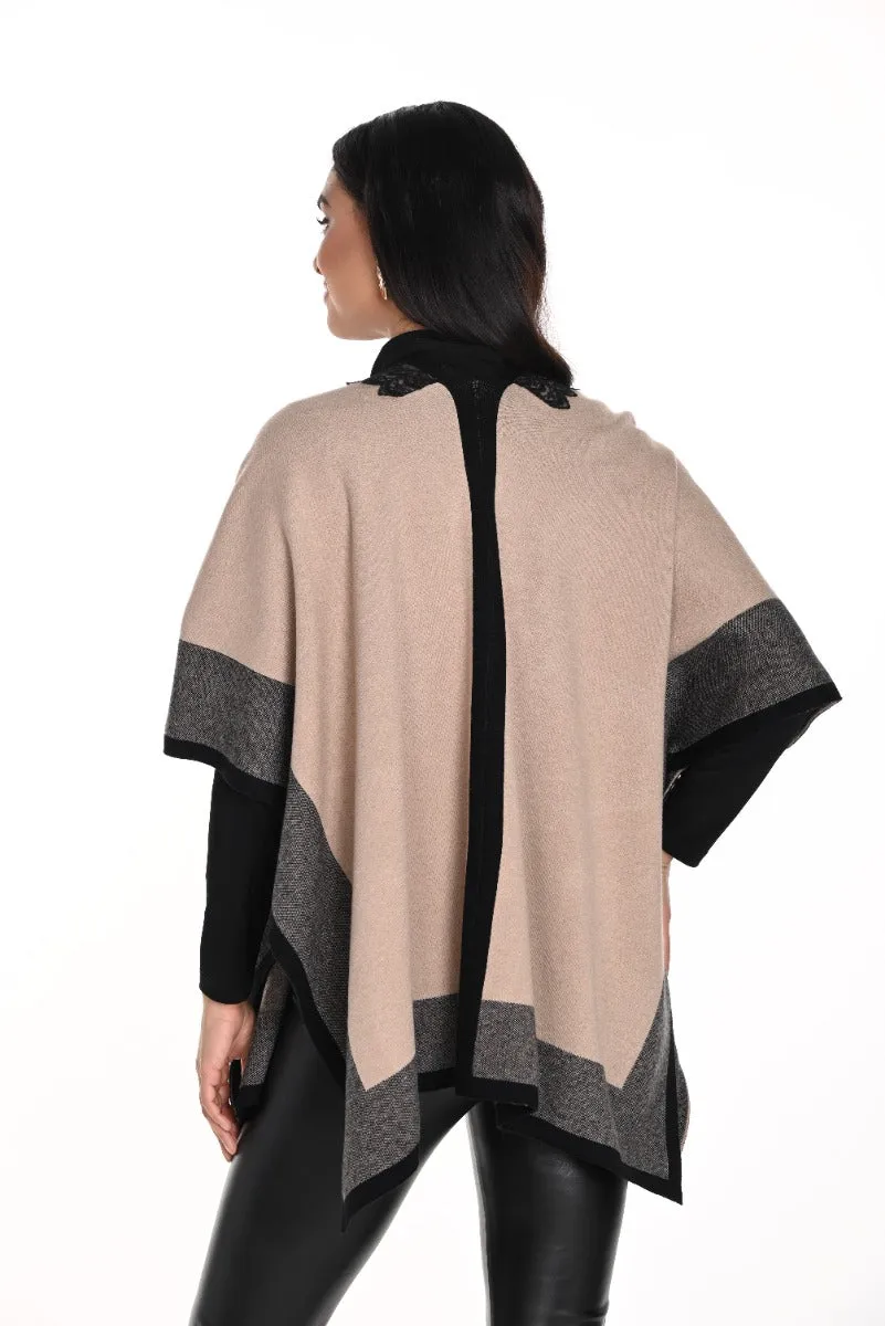 Color Block Lace Trim Cape