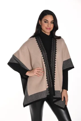 Color Block Lace Trim Cape