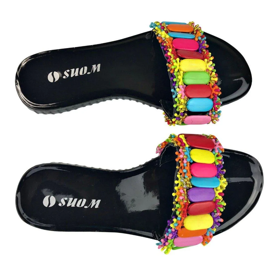 Colorful Beads Women African Sandals US 9.5 / EU 41