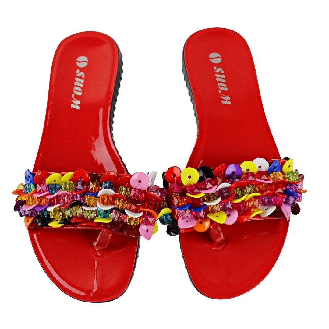 Colorful Beads Women African Sandals US 9.5 / EU 41