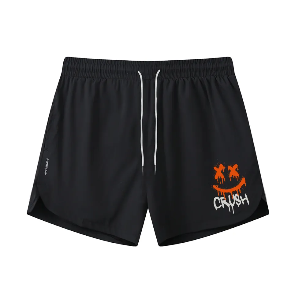 Crush Smiley Face Graphic Shorts