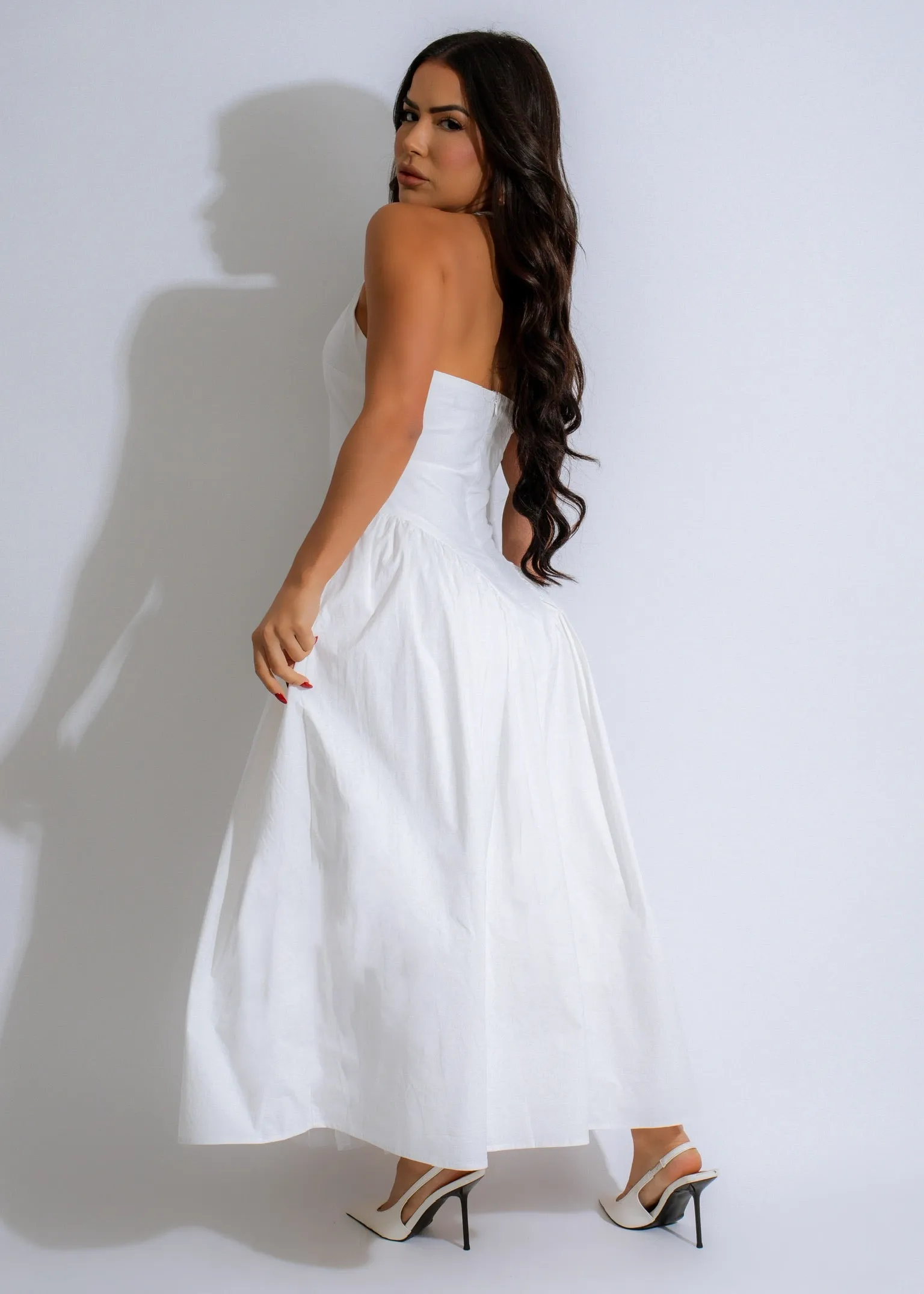 Desert Breeze Midi Dress White