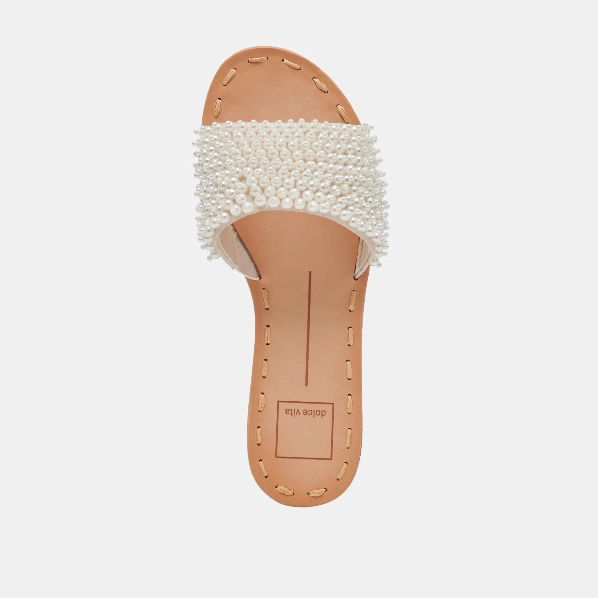 Dolce Vita Dalon Pearl Sandals in Vanilla Pearls