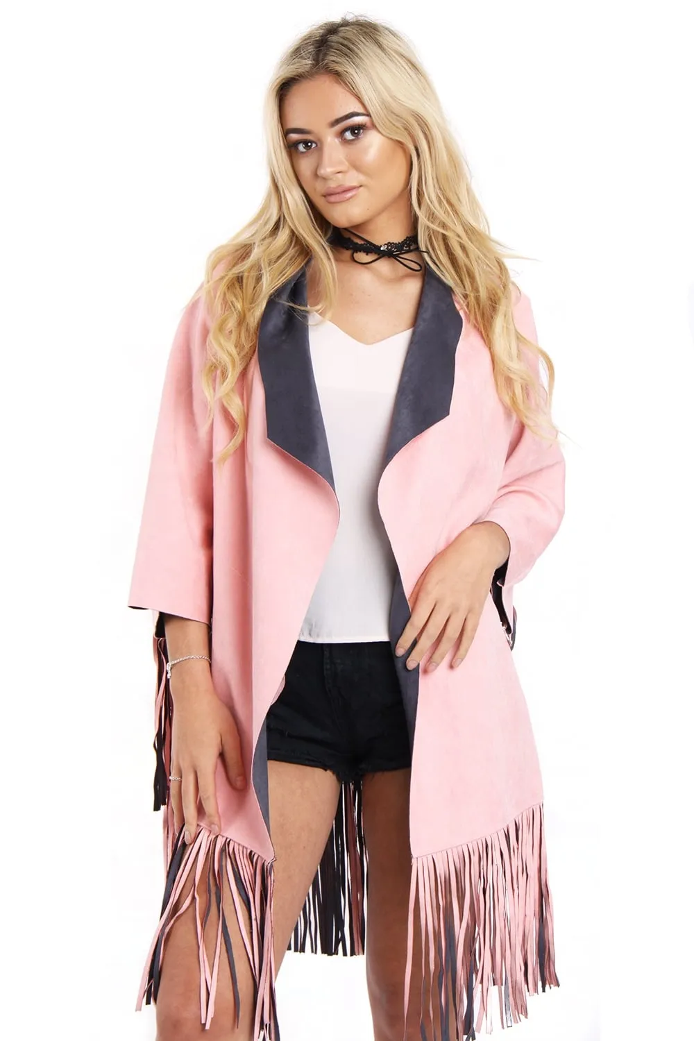 Faux Suede Fringed Festival Jacket