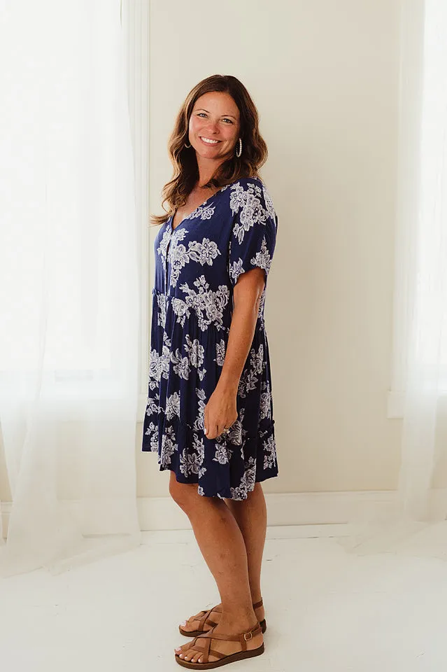 Floral Gauze Button Down Dress