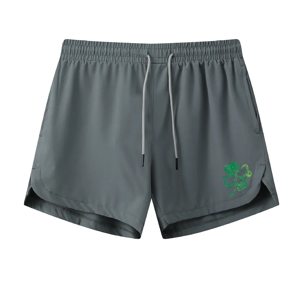 Four Leaf Clover Skull Graphic Shorts