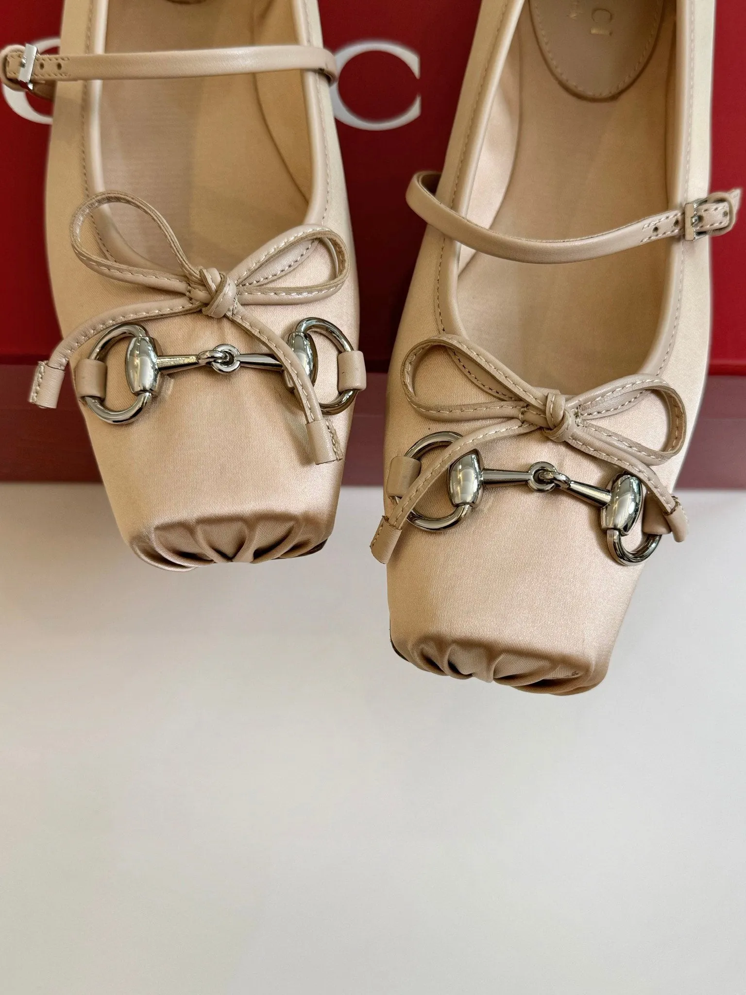 GG BALLET FLAT CREAM SILK