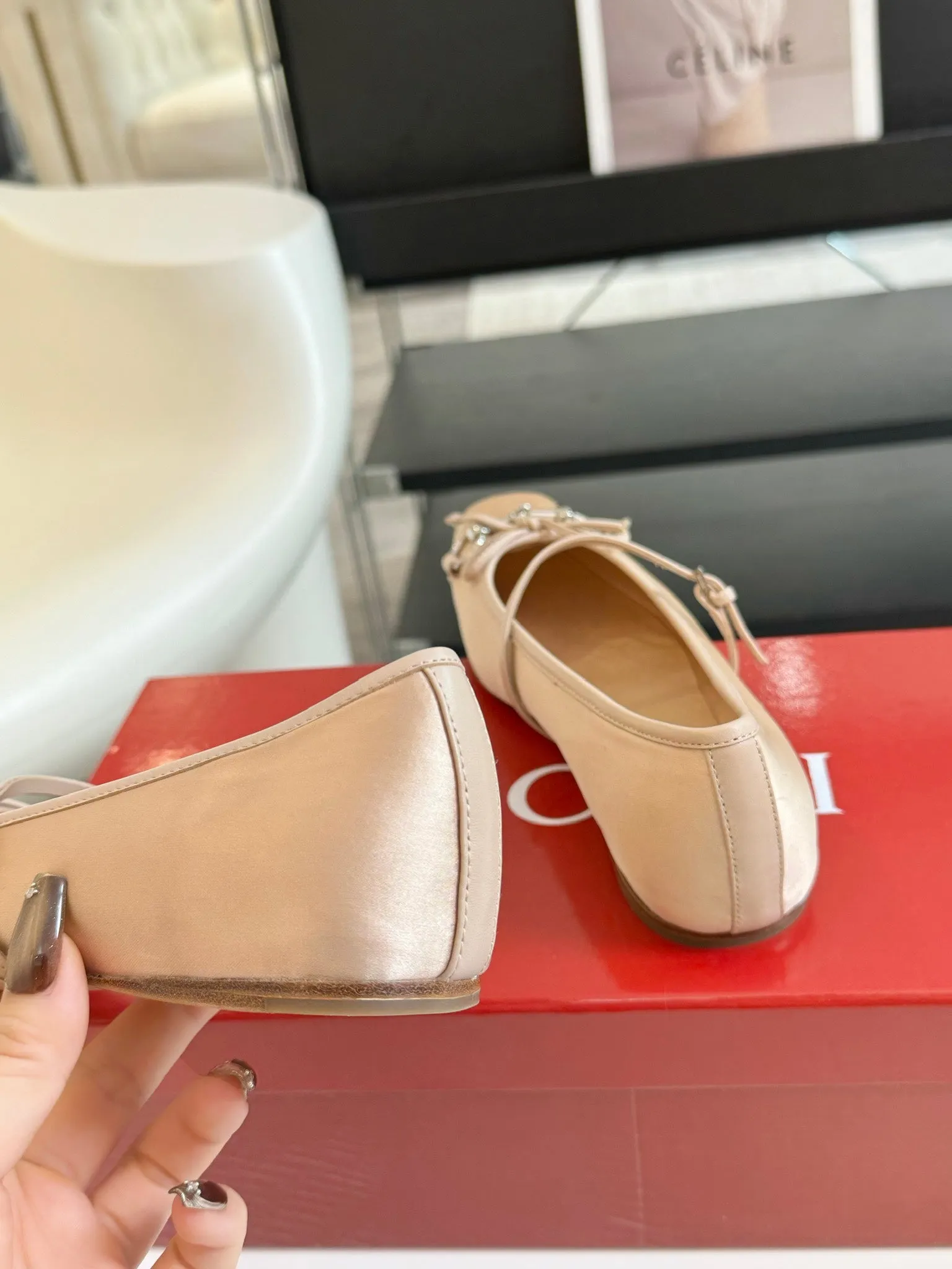 GG BALLET FLAT CREAM SILK