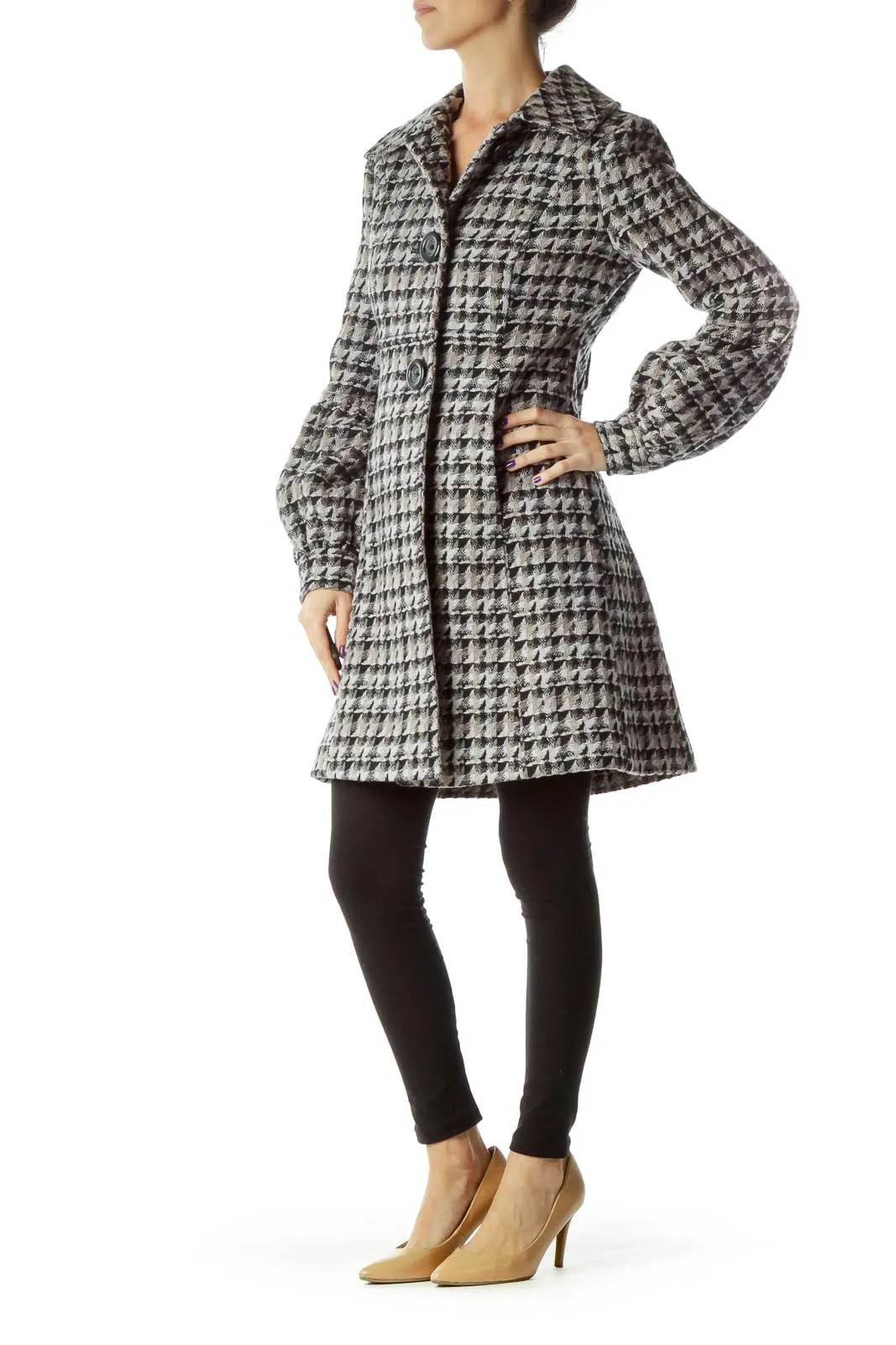 Gray Pattern Knit Coat