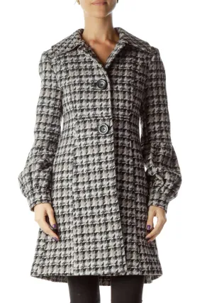 Gray Pattern Knit Coat