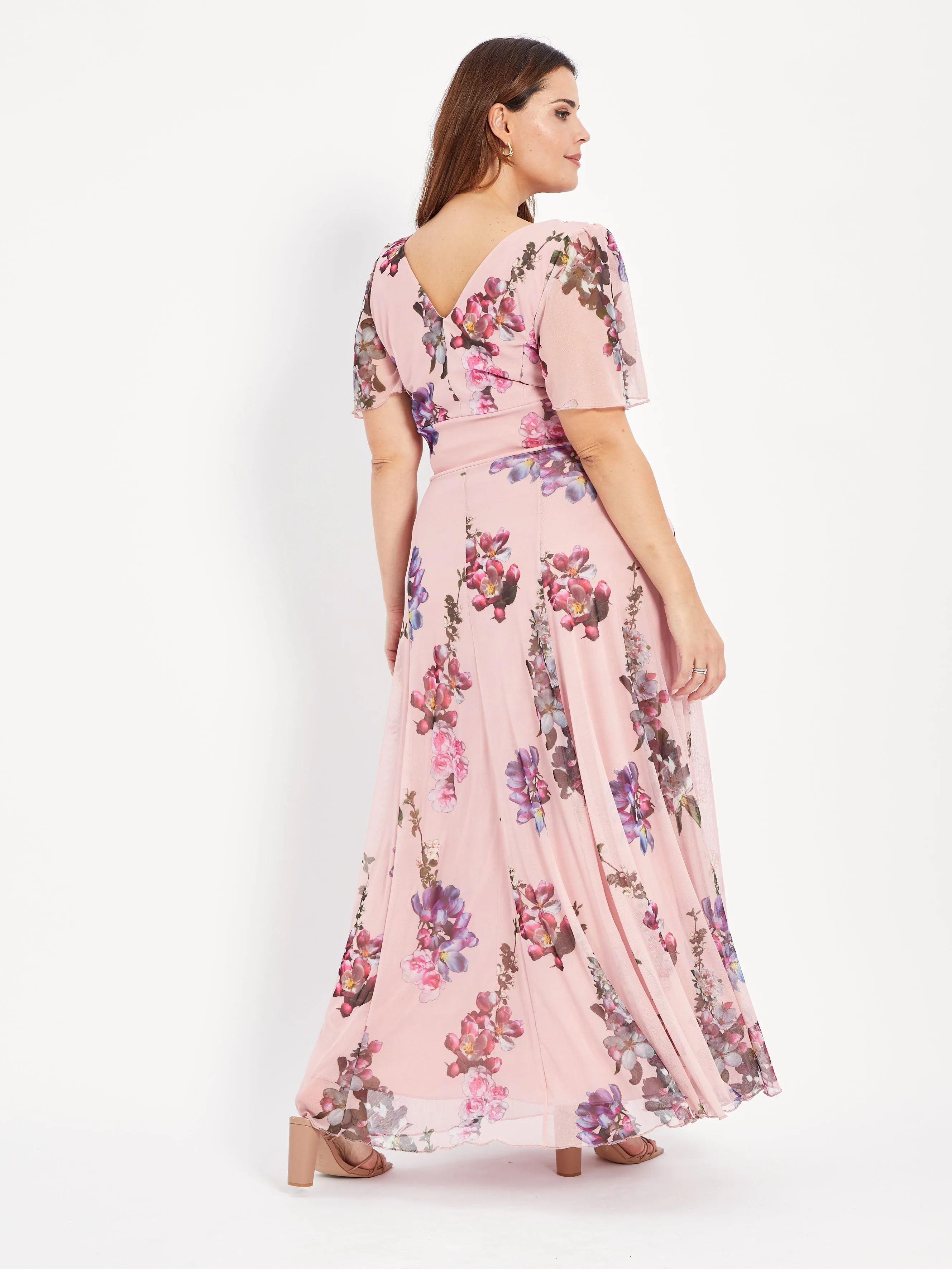 Isabelle Light Pink Float Sleeve Maxi Dress