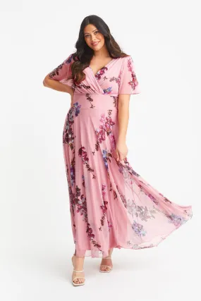 Isabelle Light Pink Float Sleeve Maxi Dress