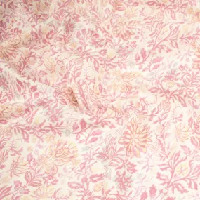 Japanese Printed Cotton Design-23 Pink Florals & Vines on Ivory