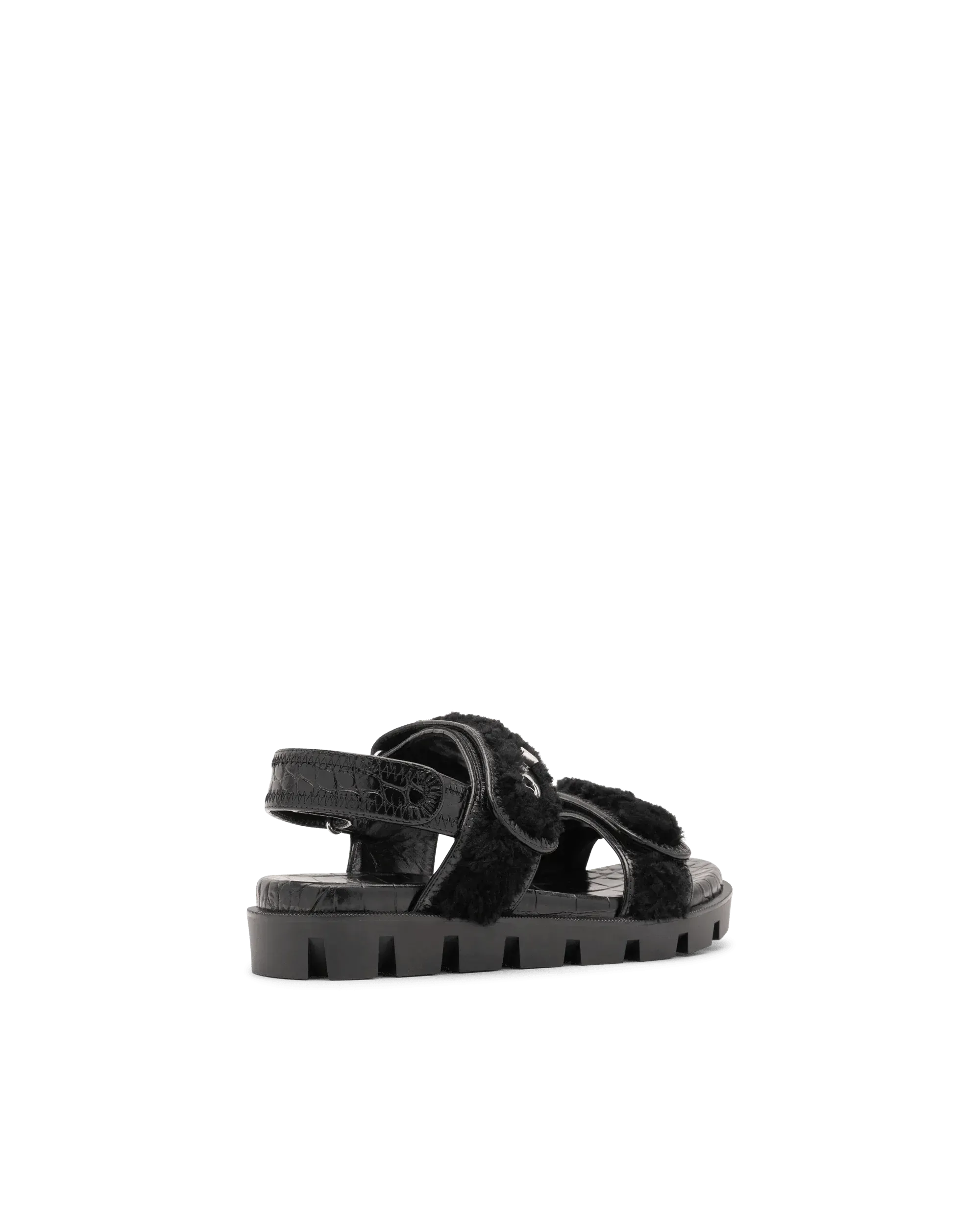 Lock Wool Flat Sandals