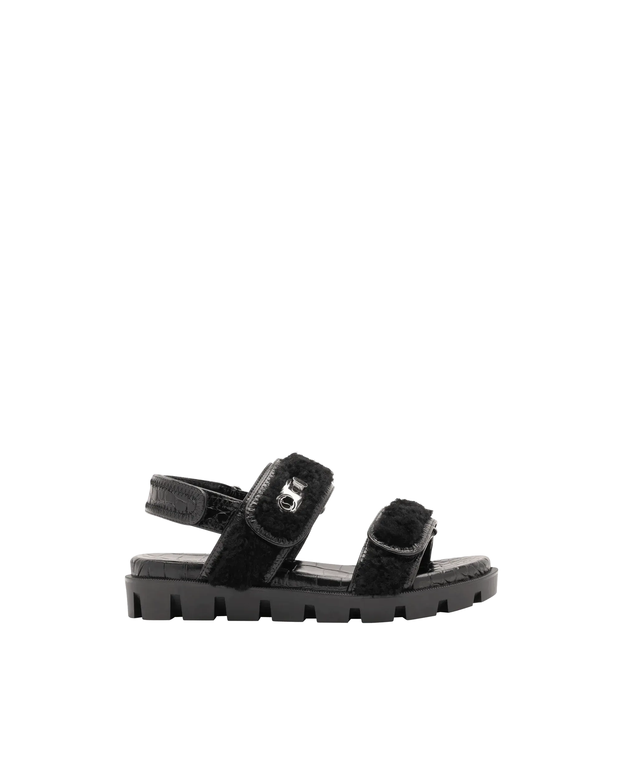 Lock Wool Flat Sandals