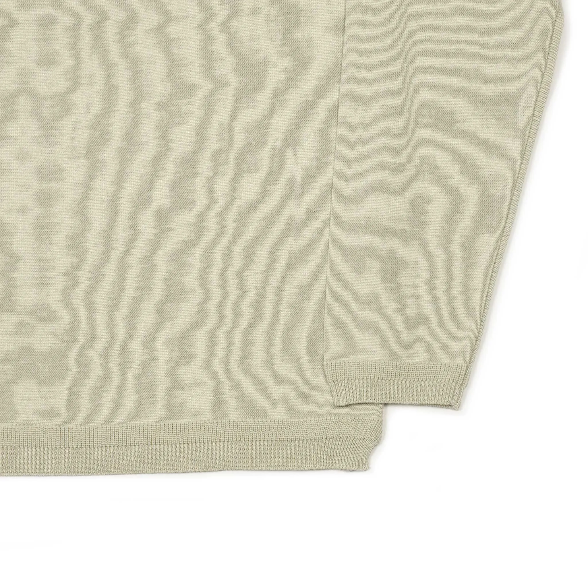 Long sleeve knit t-shirt in sand beige cotton