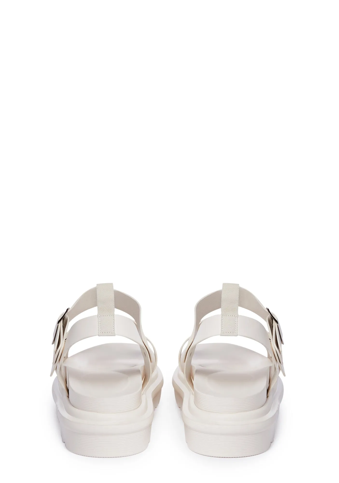 Macy Buckle Strap Sandals - White