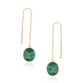 Malachite Vermeil Threader Earrings