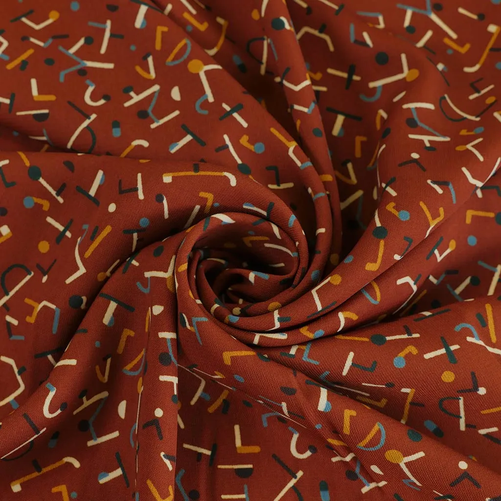 Monroe - Rust, Jumbled Woven Crepe Fabric Sample