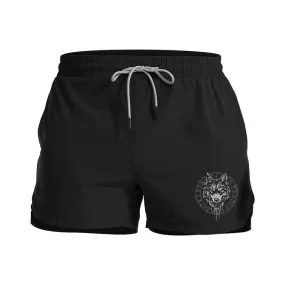 Norse Wolf Graphic Shorts