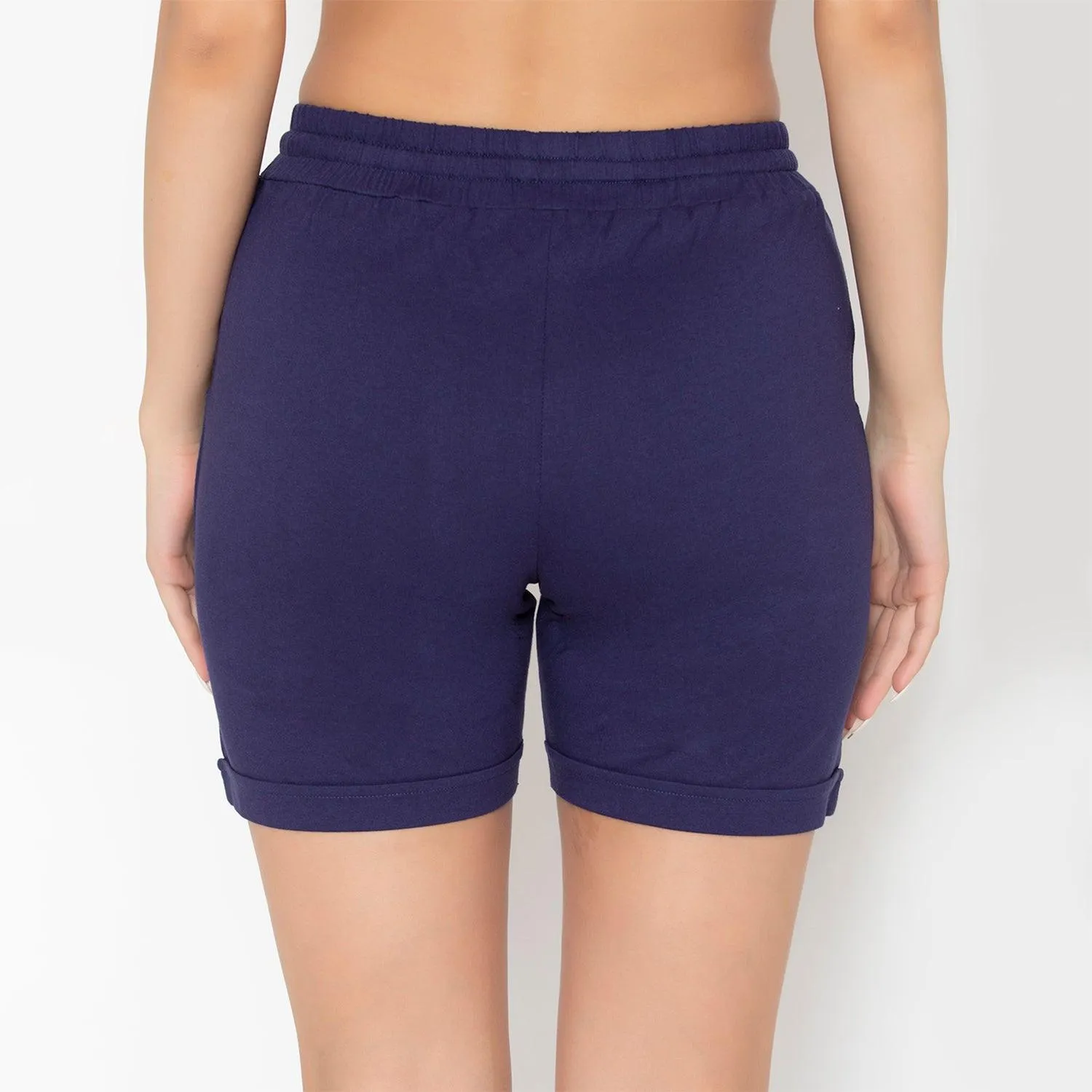 Plain Knitted Shorts For Women - Astral Aura