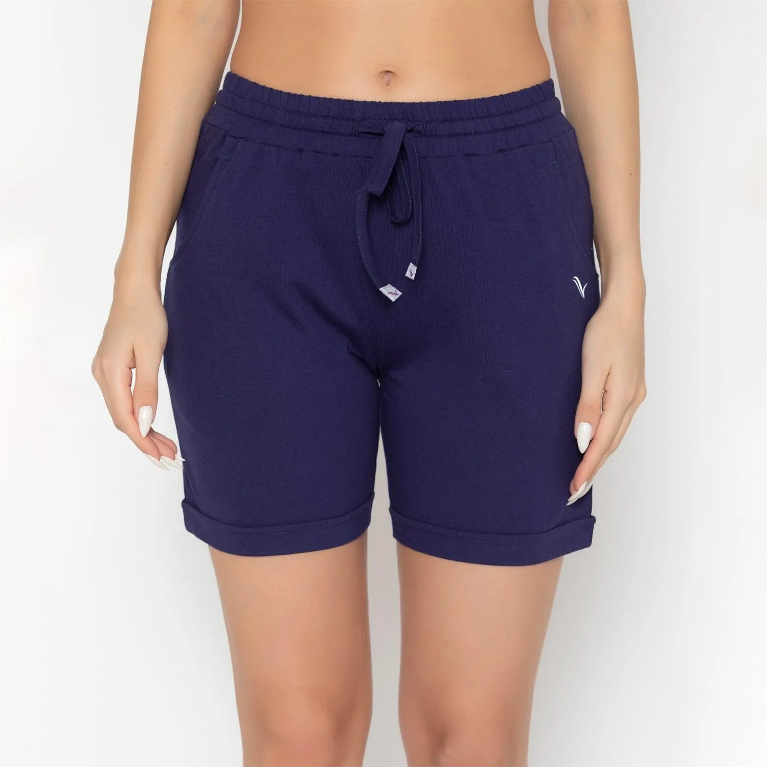 Plain Knitted Shorts For Women - Astral Aura