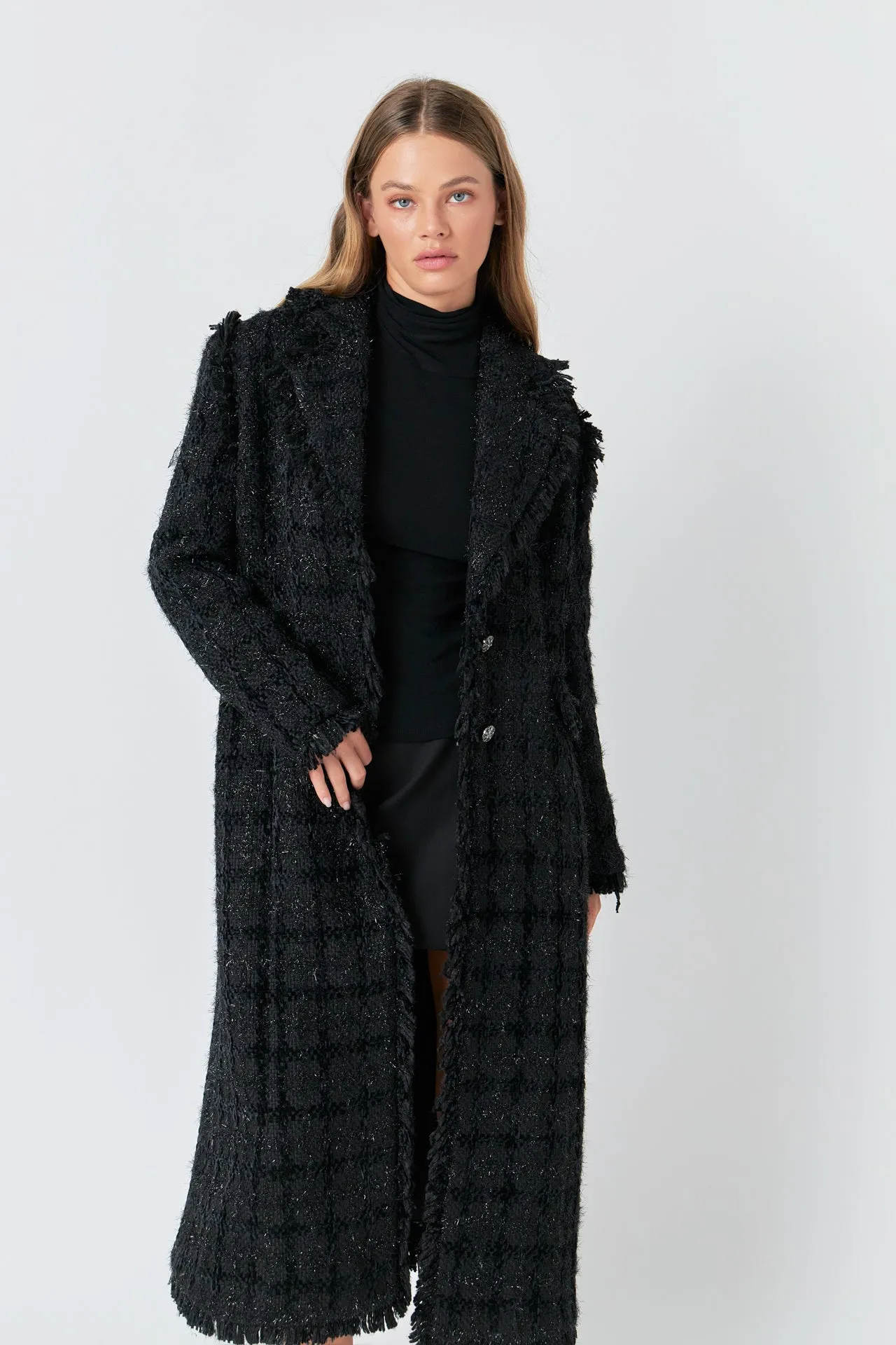 Premium Long Tweed Coat