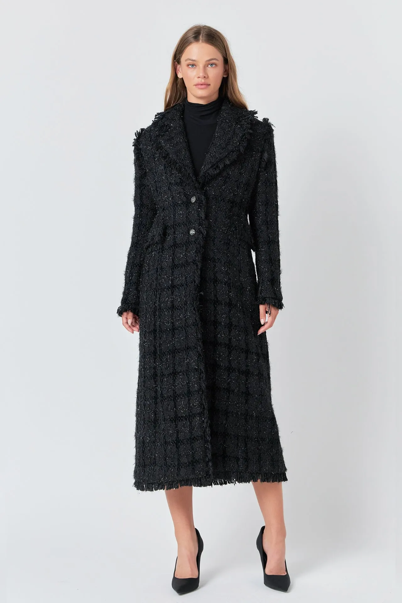 Premium Long Tweed Coat