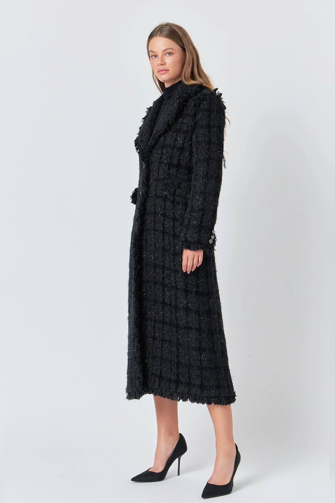 Premium Long Tweed Coat