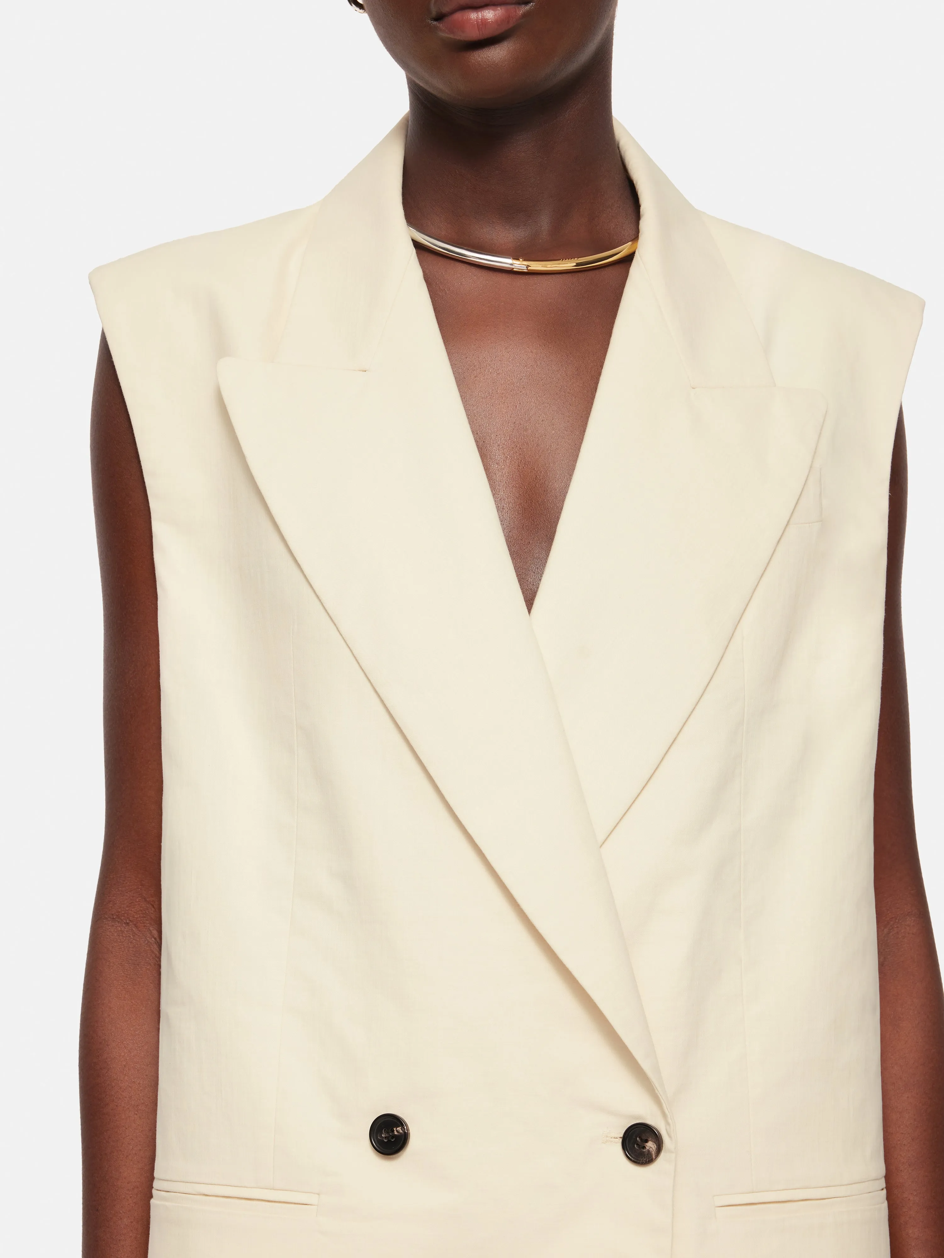 Roksanda Sleeveless Blazer | Cream