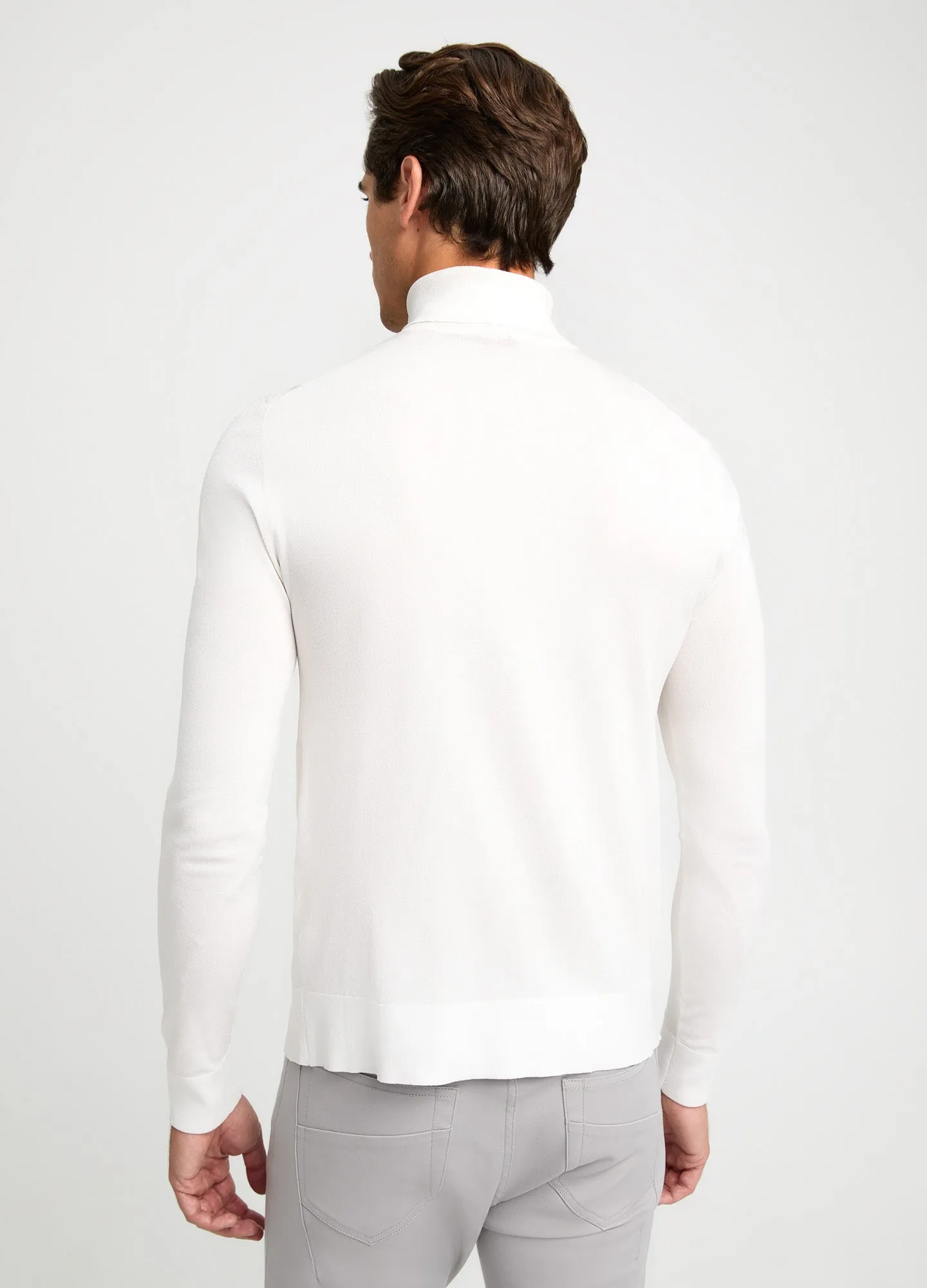 Roll Neck Tech Knit Sweater Ivory