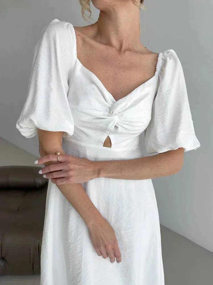 Romantic Off-Shoulder Midi Dress for Bridal Showers