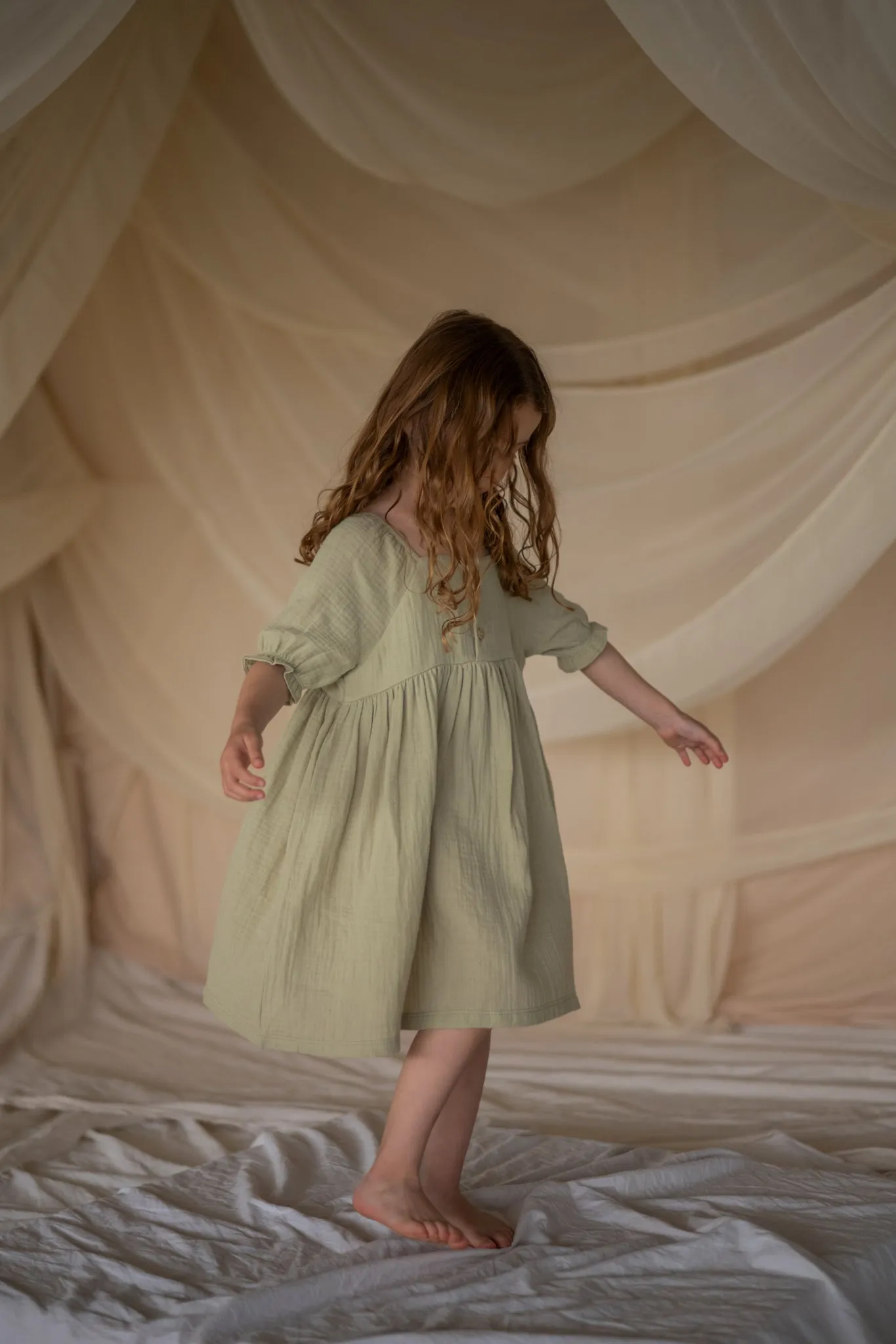 Sage Muslin Dress