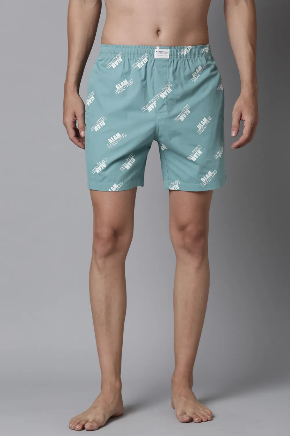 Sea-Foam Printed & White Printed 365 Boxers Combo