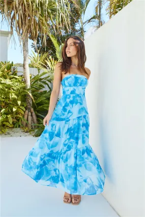 Sienna Strapless Maxi Dress Blue